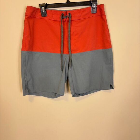 Prana Colorblock Men's Swim Trunks Orange and Grey Size 32 - Picture 1 of 7